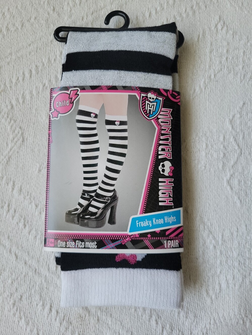 monster high Black and White Striped Knee-High Socks
